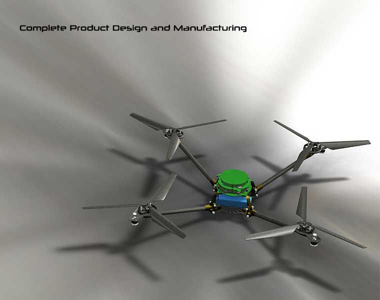 Spectrolutions X-pro Quad Rotor Helicopter Rendering from Autodesk Inventor